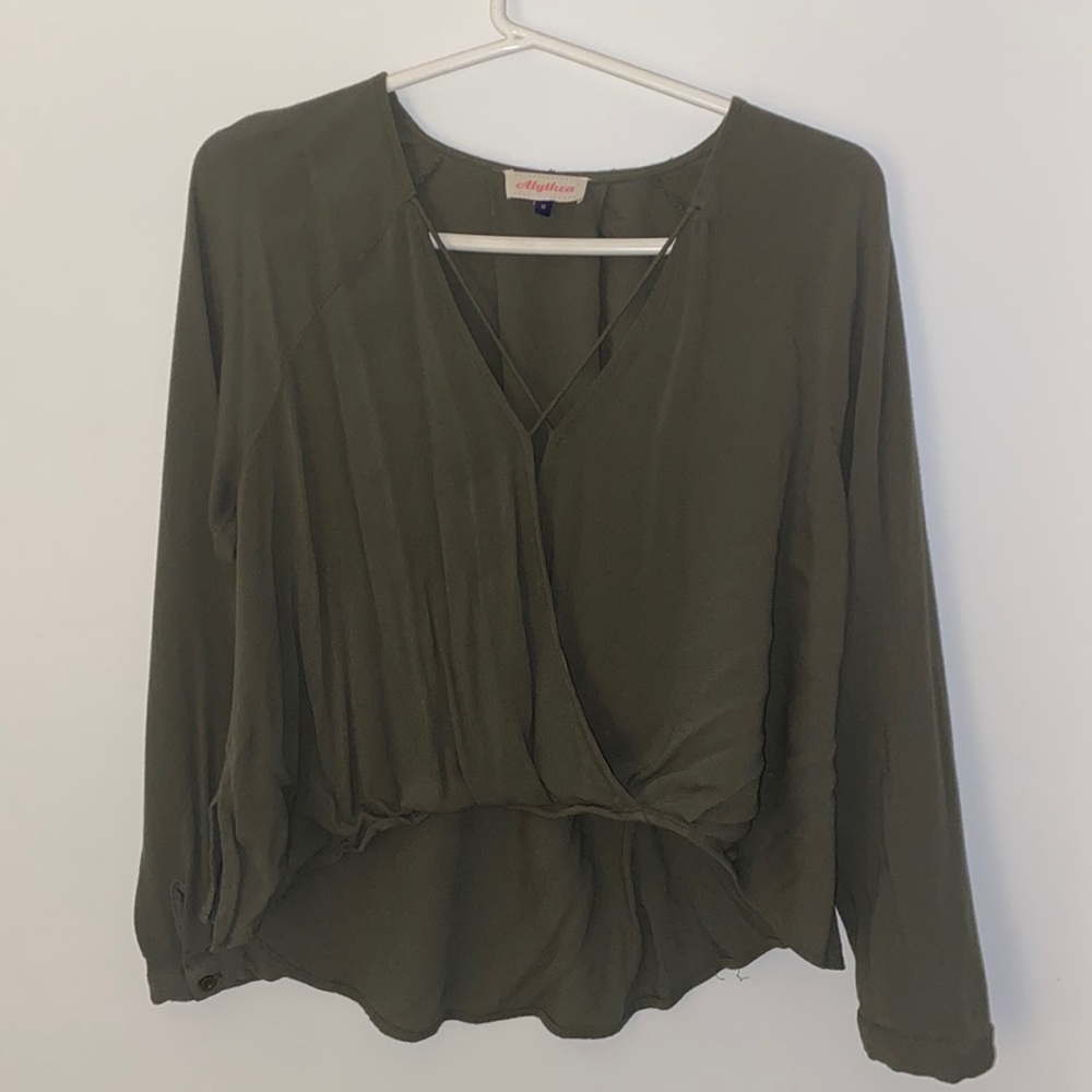 Cris cross green top